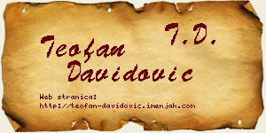 Teofan Davidović vizit kartica